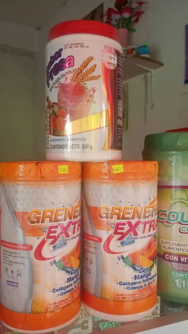 Grenetina y malteadas nutritivas